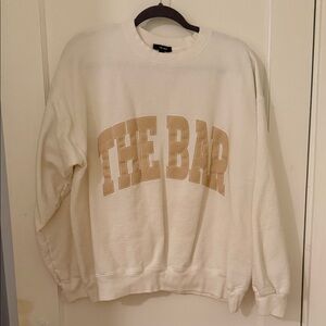 The Bar Cream Crewneck Sweatshirt with Tan Logo